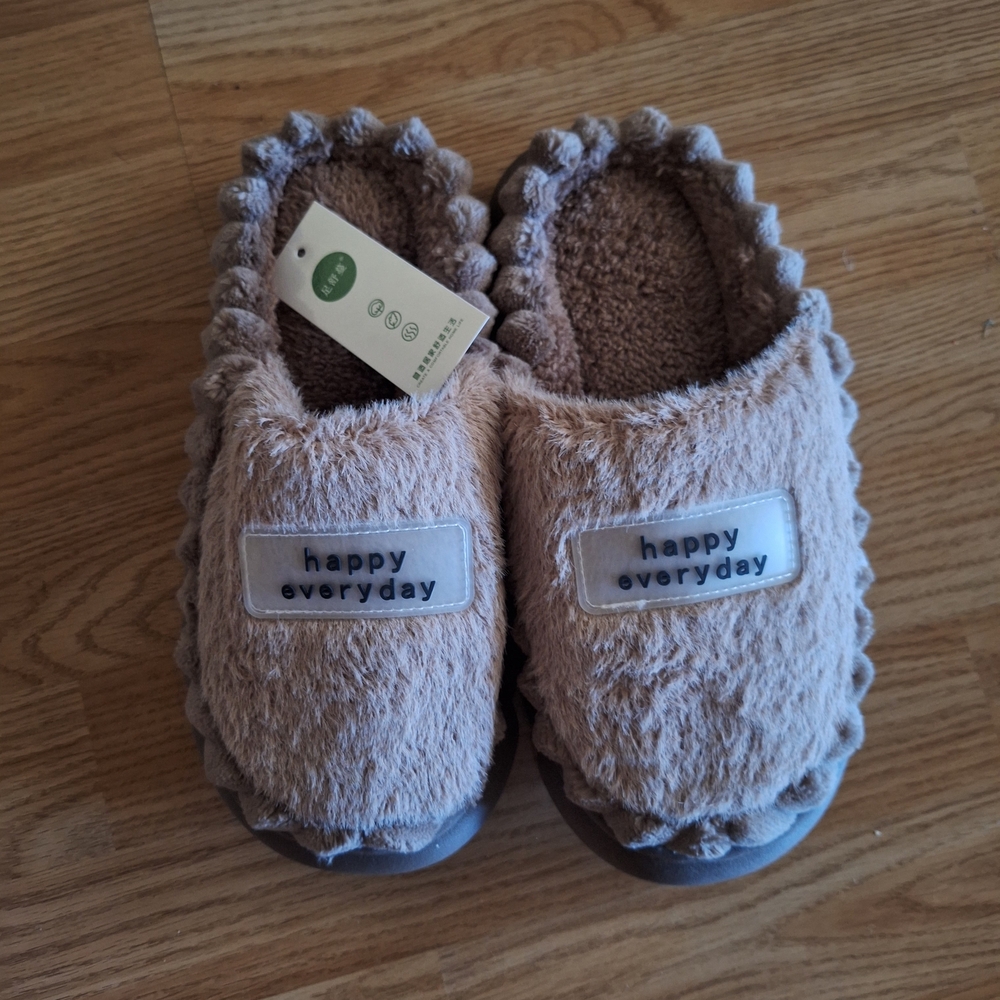 Happy Planner Cozy Brown Slippers
